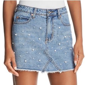 NWT Sunset & Spring Pearl Jean Denim Mini Skirt Size Small